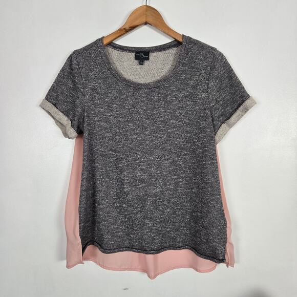 Market & Spruce Tops - Market & Spruce gray top with pink back large